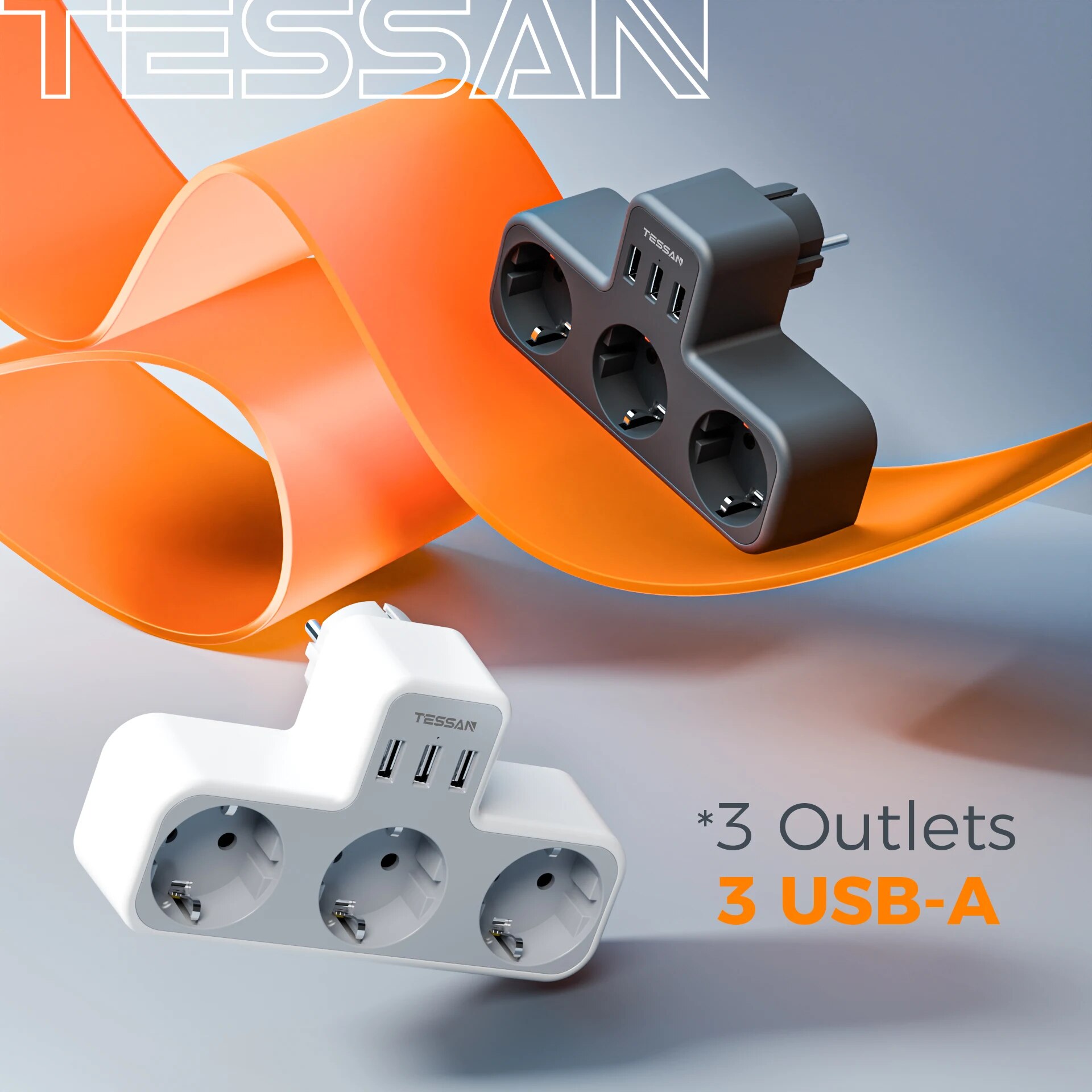 Smart Power Strip - TESSAN EU Plug Power Strip with