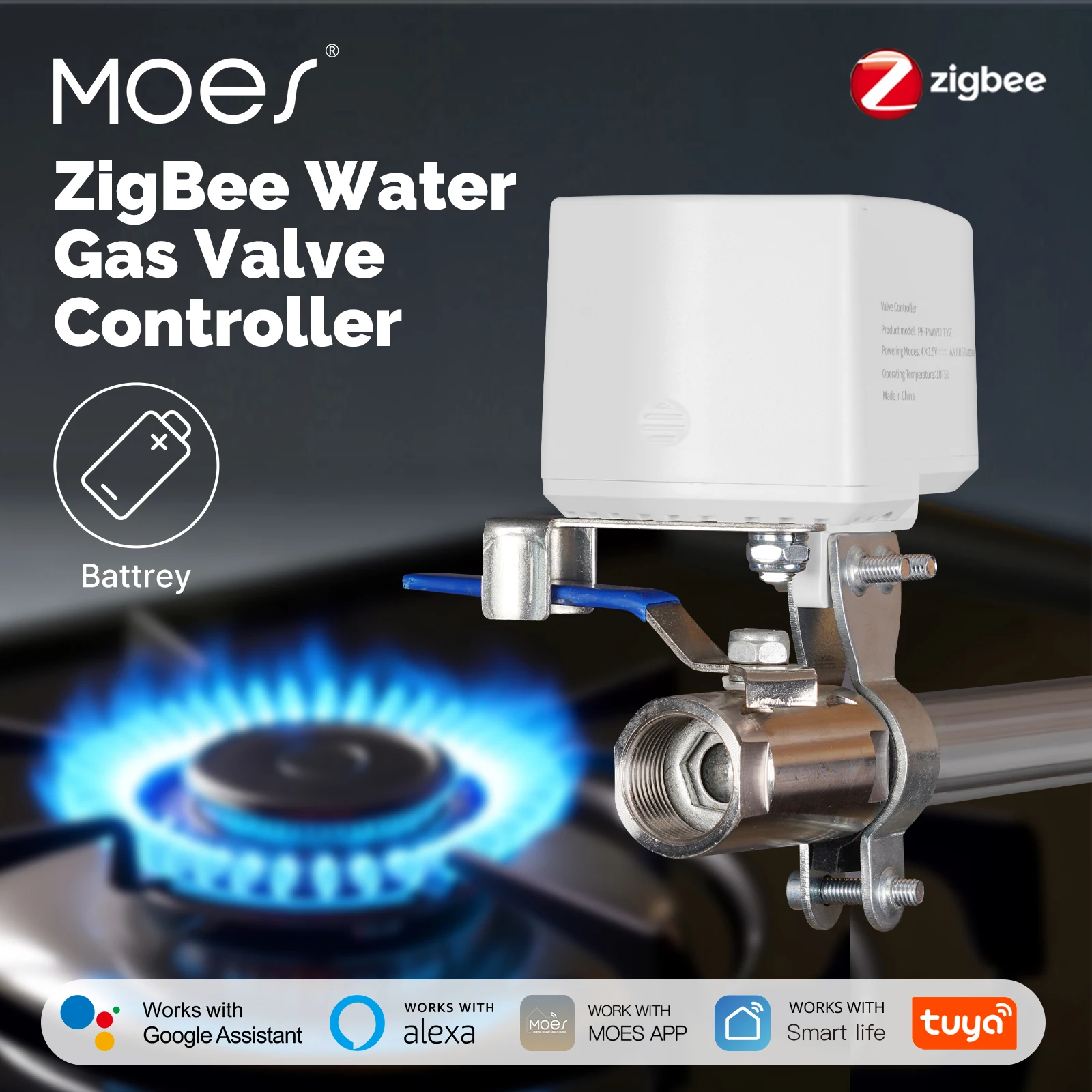 Smart Home Elements - MOES Tuya ZigBee Smart battery Water