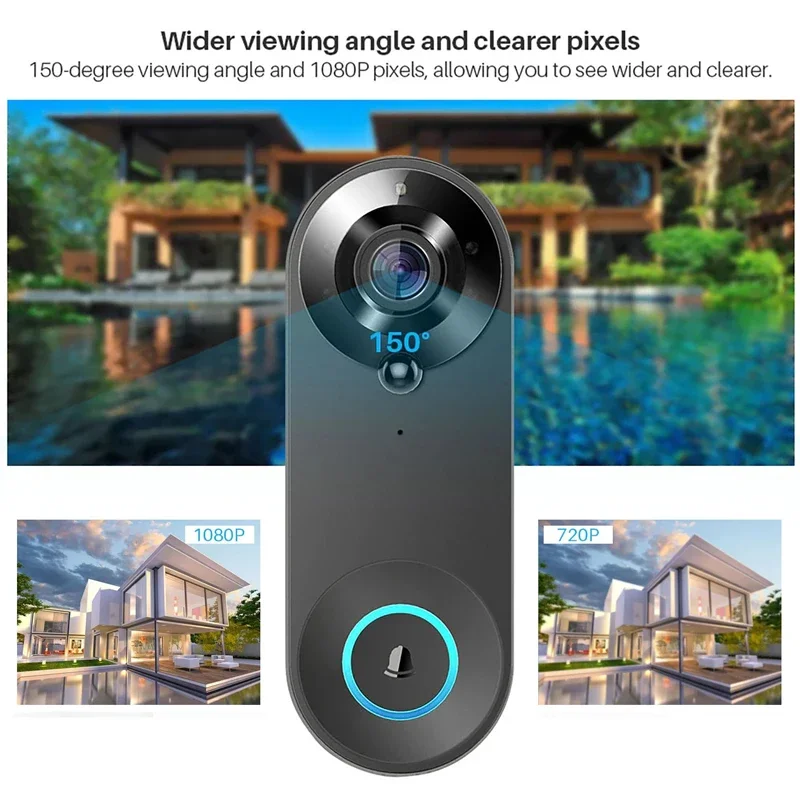 Smart Home Video Doorbell Enhanced Security With Smart Doorbell - Tuya Video Doorbell Camera 1080P WiFi