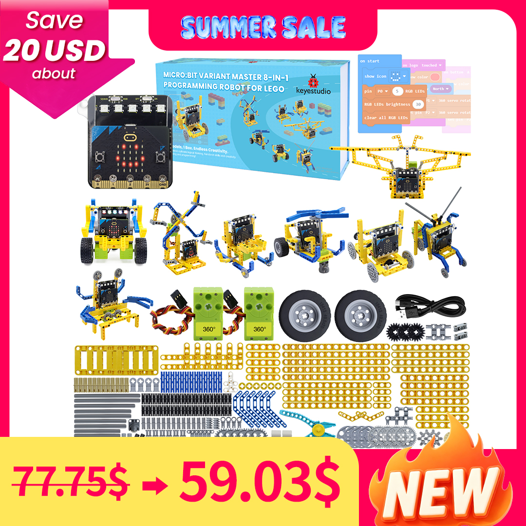 Smart Home Micro Bit - Keyestudio Micro:bit V2 Robot Kit, 8-in-1