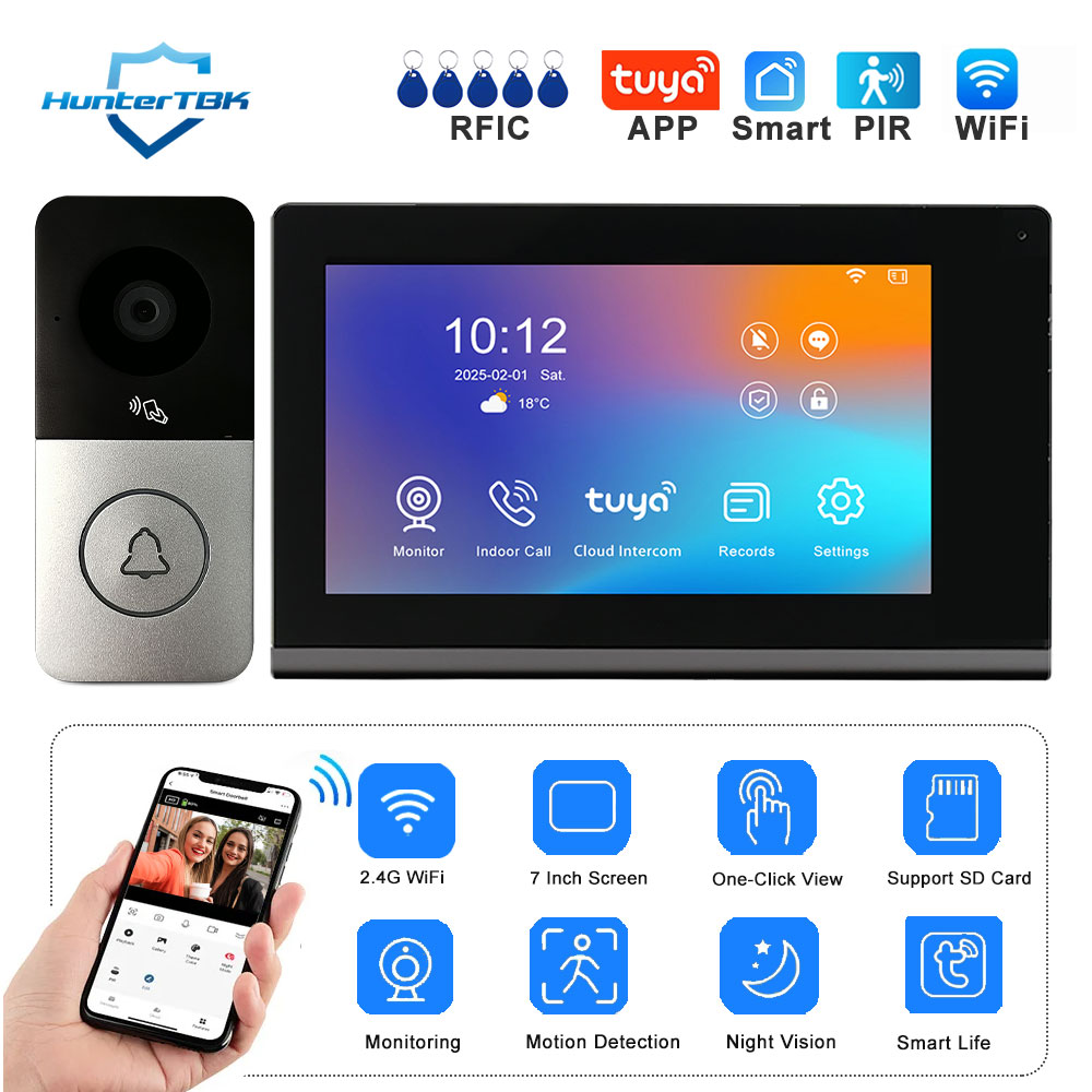 Smart Home Video Doorbell Enhanced Security With Smart Doorbell - WiFi Video Intercom 1080P Smart Doorbell