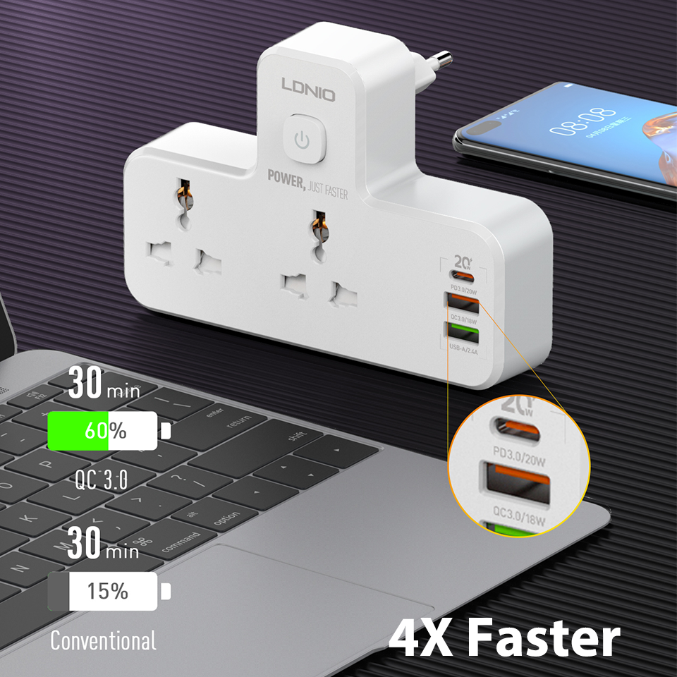 LDNIO Power Strip Plug 2500W E - Smart Power Strip reseña y precio