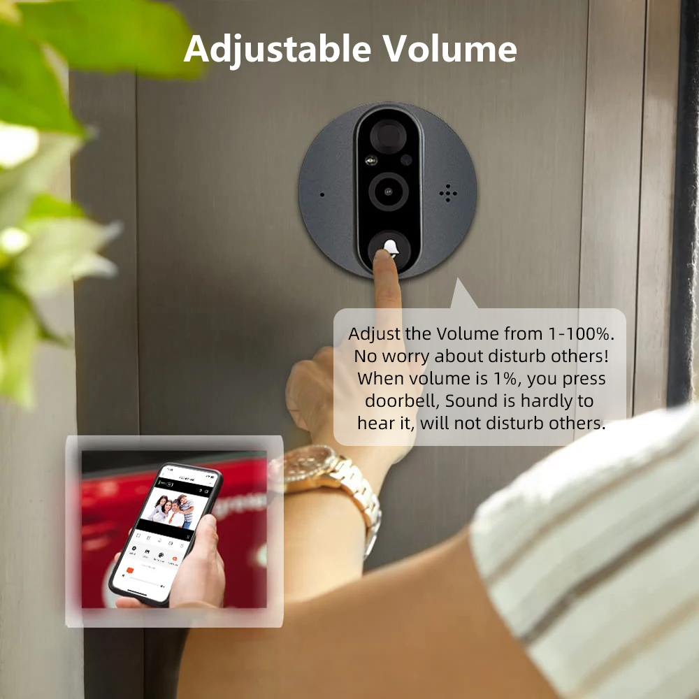 3MP WiFi Smart Tuya Peephole 5 - Smart Home Video Doorbell Enhanced Security With Smart Doorbell reseña y precio
