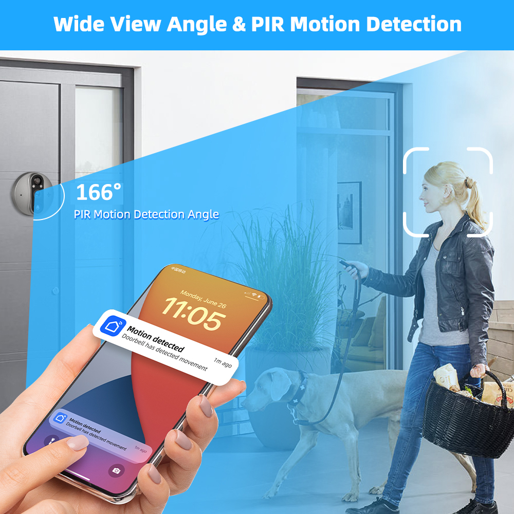 3MP WiFi Smart Tuya Peephole 5 - Smart Home Video Doorbell Enhanced Security With Smart Doorbell reseña y precio