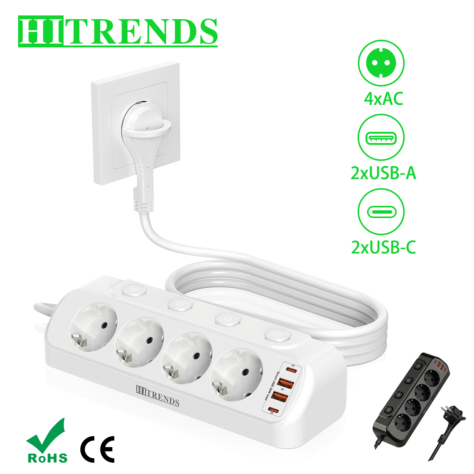 European Desktop Socket multi- - Smart Power Strip reseña y precio