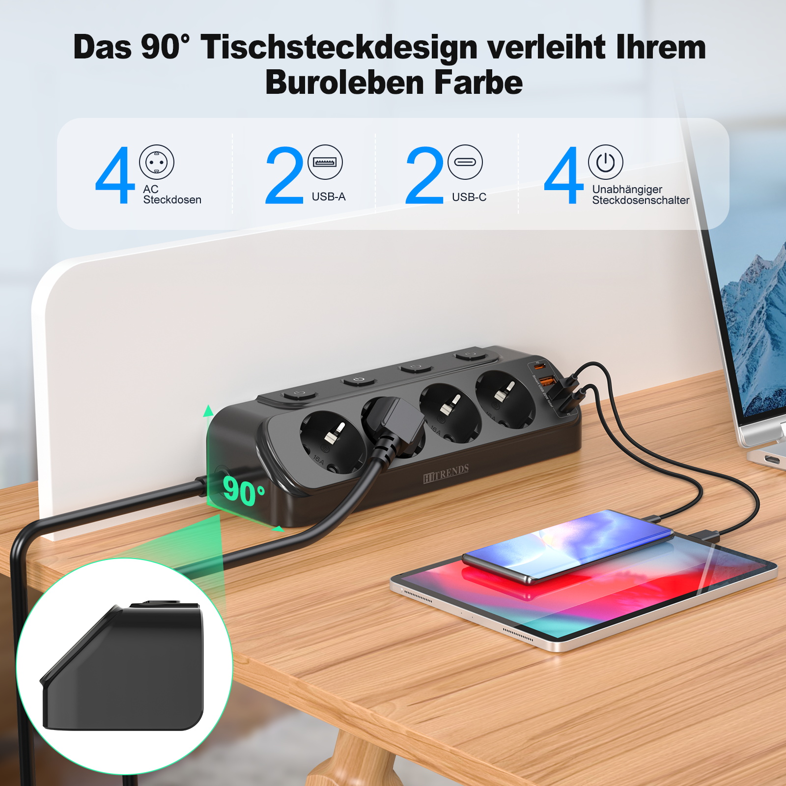 European Desktop Socket multi- - Smart Power Strip reseña y precio