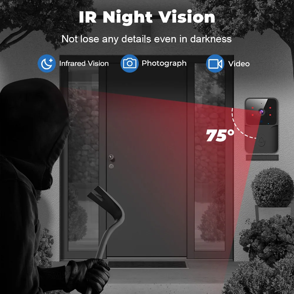 Smart Home WiFi Video Doorbell - Smart Home Video Doorbell Enhanced Security With Smart Doorbell reseña y precio