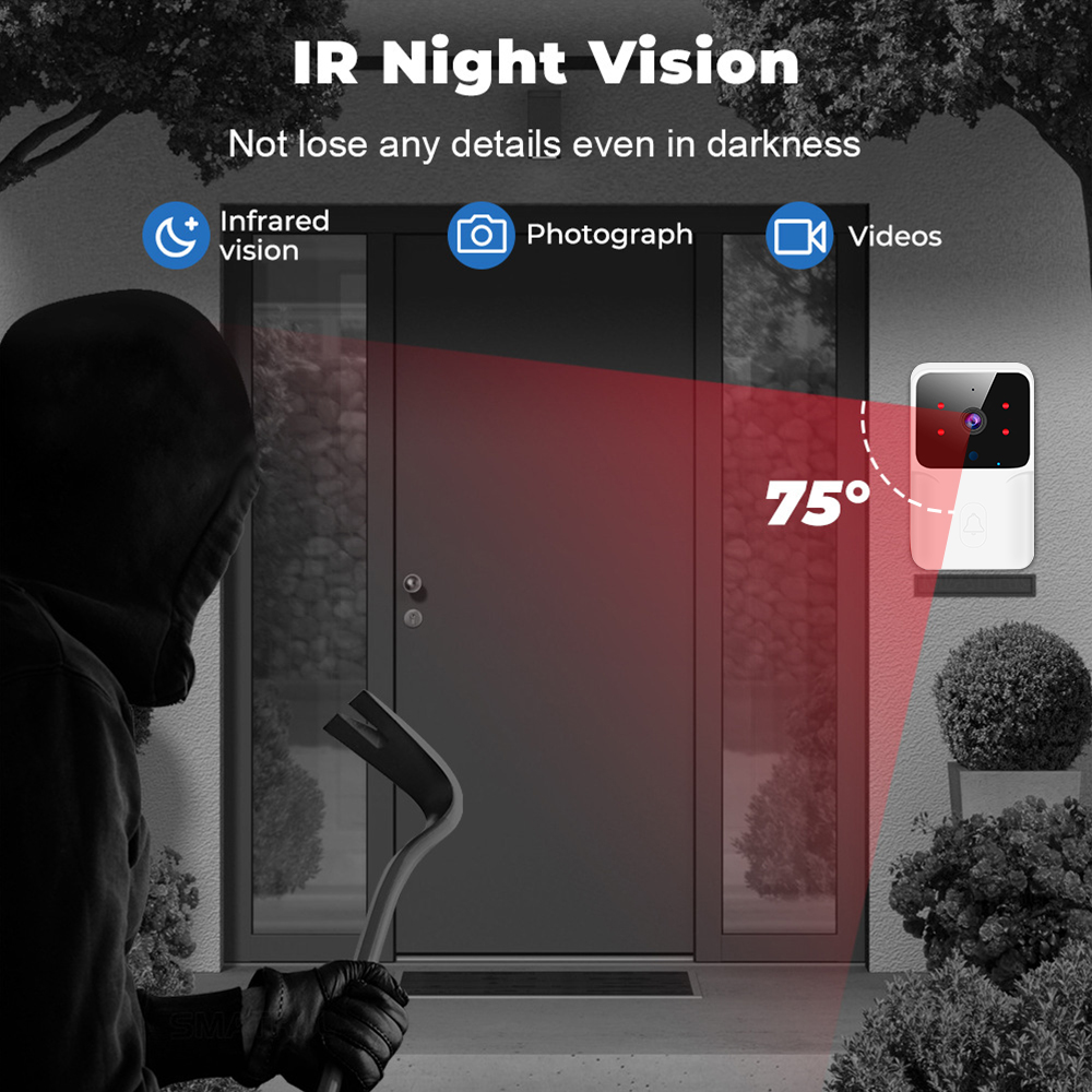 WiFi Video Doorbell Wireless P - Smart Home Video Doorbell Enhanced Security With Smart Doorbell reseña y precio