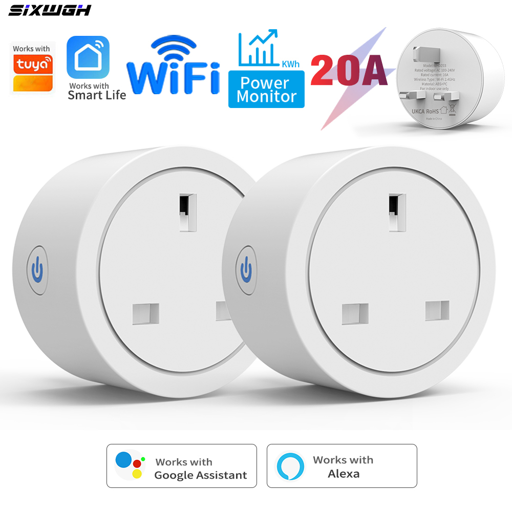 20A Tuya WiFi Smart UK Plug So - Smart Home Energy App reseña y precio
