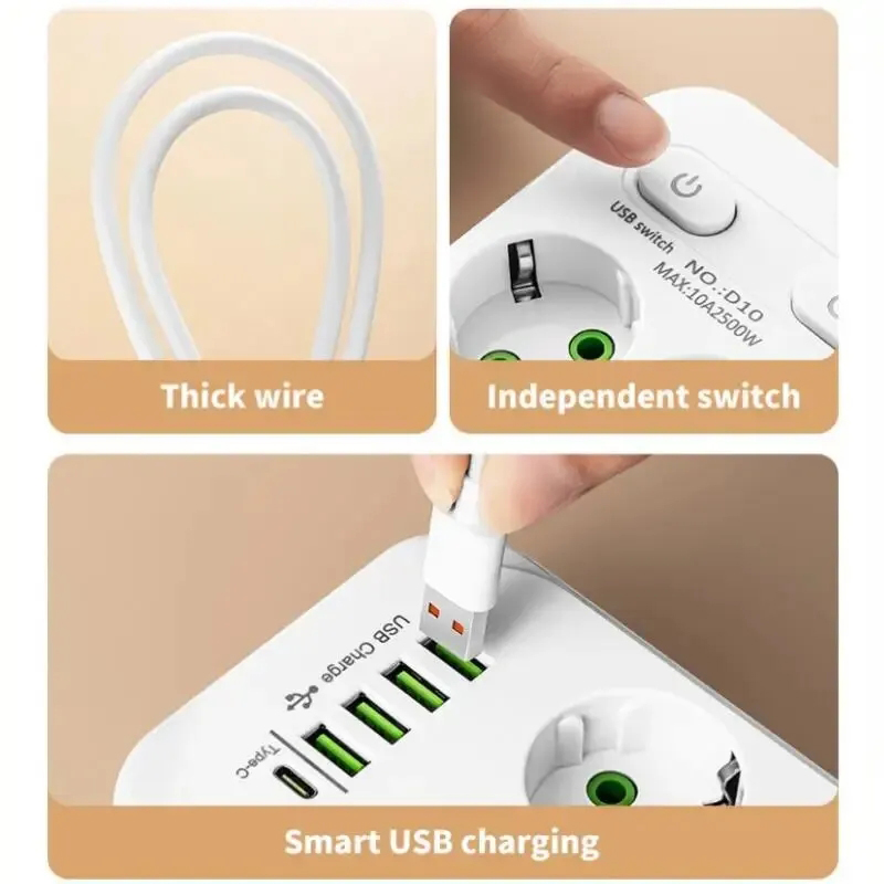 2M Electrical Socket EU Plug6  - Smart Power Strip reseña y precio