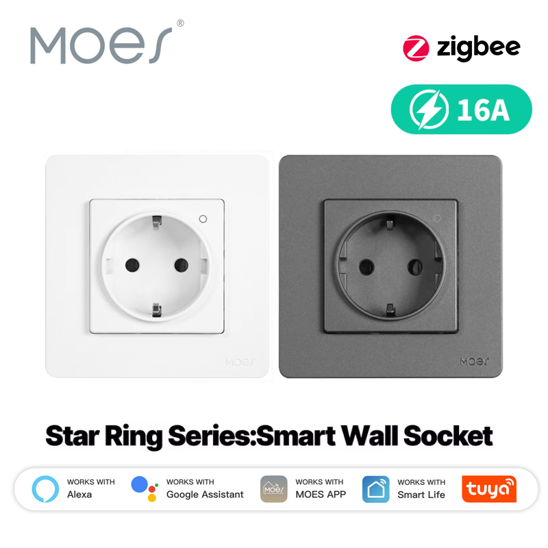 MOES Tuya ZigBee Wall Socket E - Smart Home Energy App reseña y precio