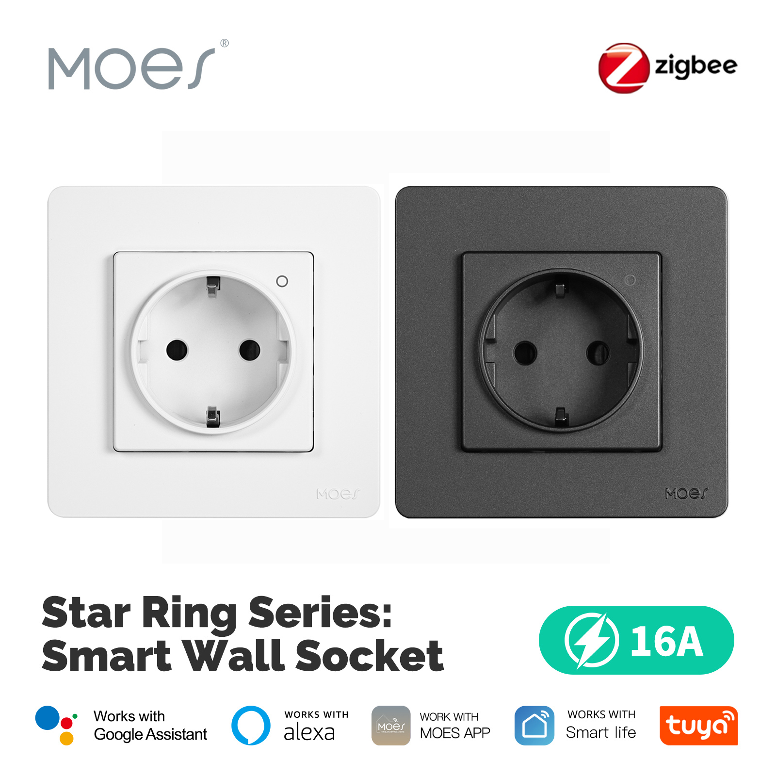 MOES Tuya ZigBee Wall Socket E - Smart Home Energy App reseña y precio