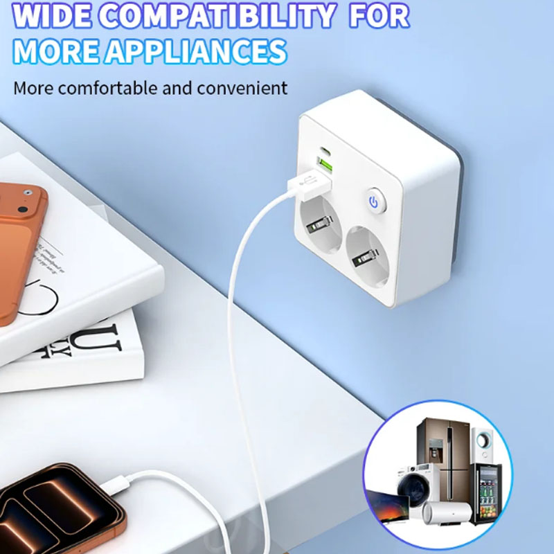 EU Plug Outlet 2 Sockets Multi - Smart Power Strip reseña y precio