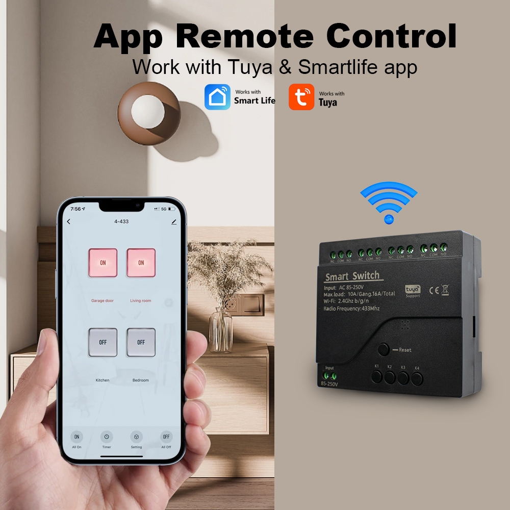 Tuya 4CH WiFi Smart Switch Rel - Smart Home Elements reseña y precio