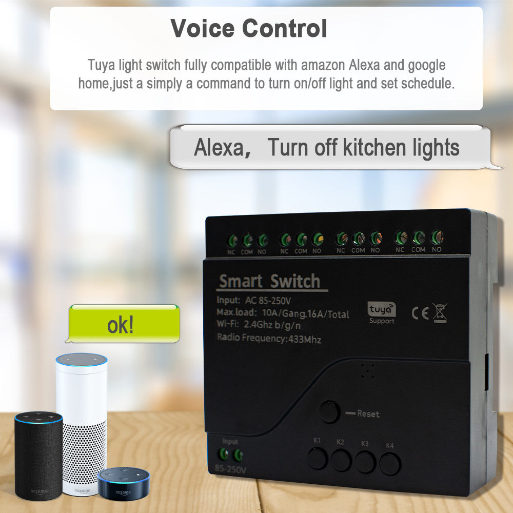 Tuya 4CH WiFi Smart Switch Rel - Smart Home Elements reseña y precio
