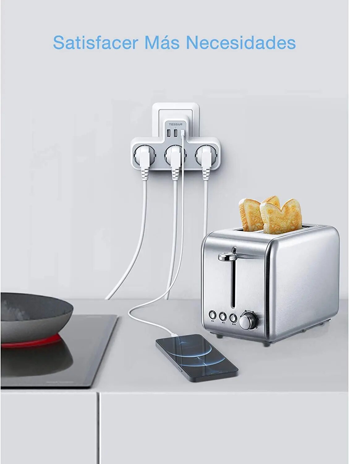 TESSAN EU Plug Power Strip wit - Smart Power Strip reseña y precio