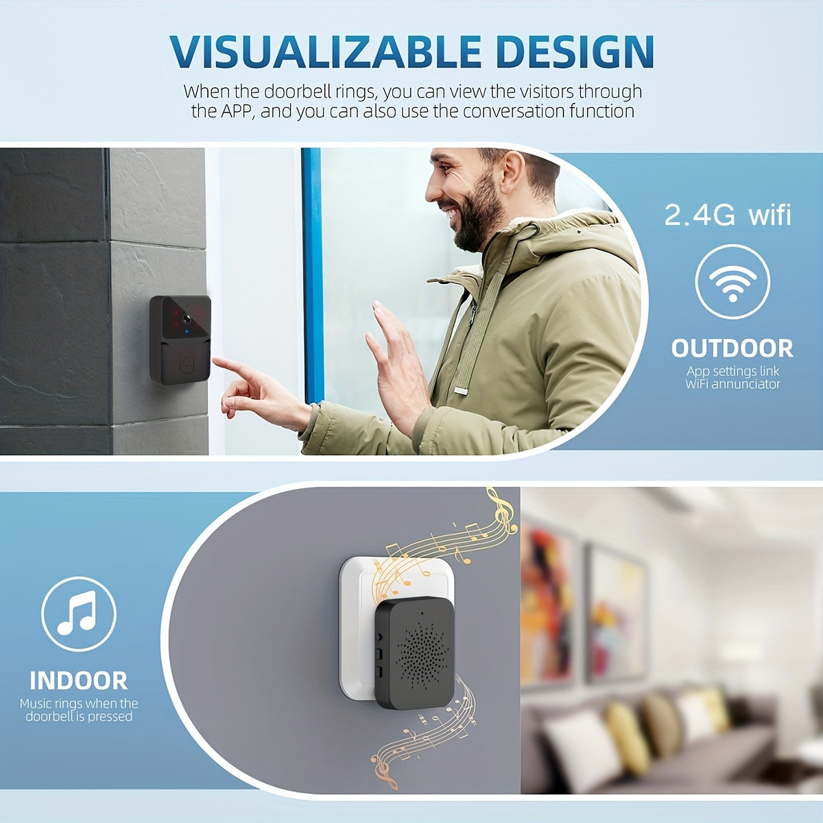 tuya Wireless smart video door - Smart Home Video Doorbell Enhanced Security With Smart Doorbell reseña y precio