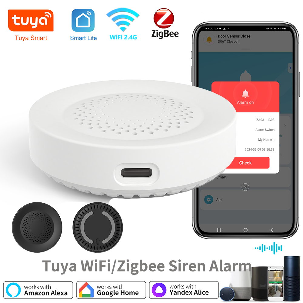 Tuya Zigbee WiFi Siren Alarm F - Smart Home Yandex reseña y precio